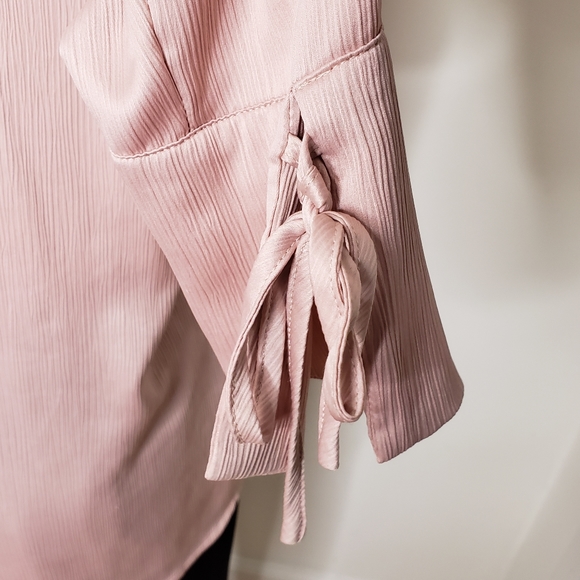 Motherhood tie sleeve button-down maternity, mauve - Picture 3 of 16